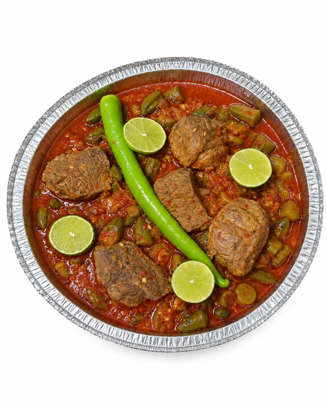 طاجن باميا باللحمة